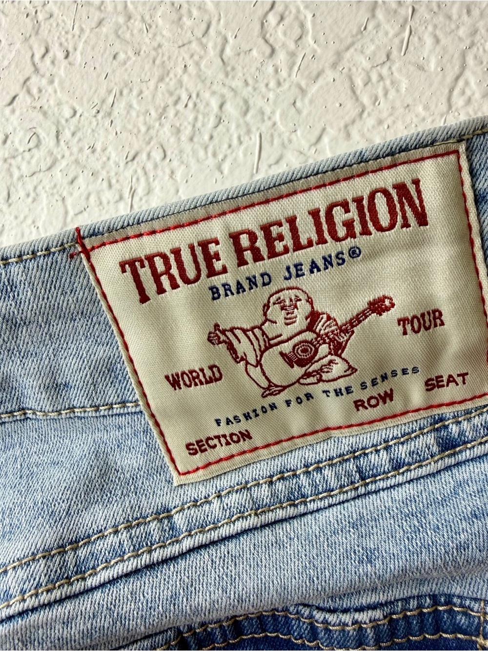 True Religion Two-Tone Light Blue Flare Jeans - Picture 7 of 10